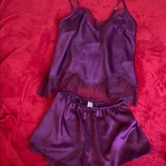 Victoria Secret Satin Cami and Short Set M Purple